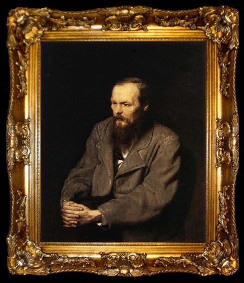 framed  Perov, Vasily Portrait of Fyodor Dostoevsky, ta009-2